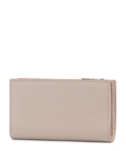 Metallic Soft Geldbörse genarbtes Leder altrosa