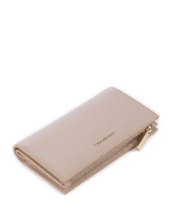 Metallic Soft Geldbörse genarbtes Leder altrosa