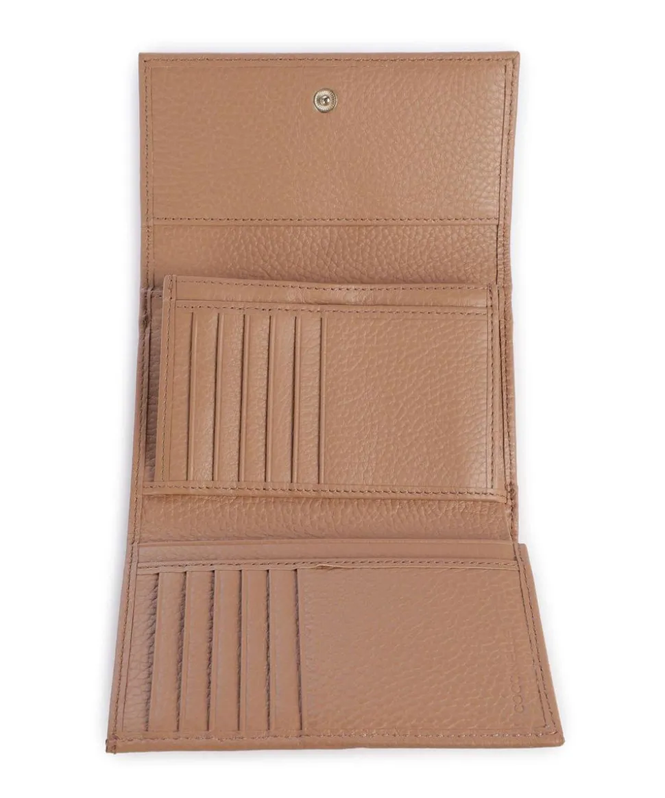 Metallic Soft Geldbörse genarbtes Leder hellbraun