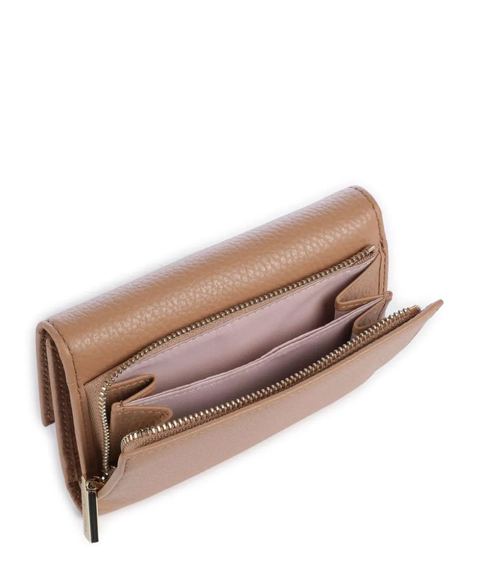 Metallic Soft Geldbörse genarbtes Leder hellbraun