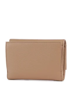 Metallic Soft Geldbörse genarbtes Leder hellbraun