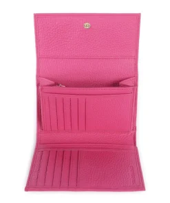 Metallic Soft Geldbörse genarbtes Leder fuchsia