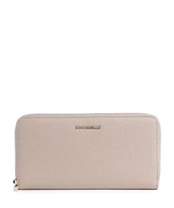 Metallic Soft Geldbörse genarbtes Leder nude