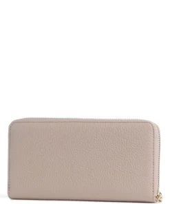 Metallic Soft Geldbörse genarbtes Leder nude