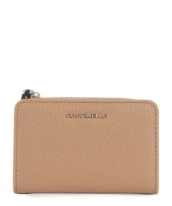 Metallic Soft Geldbörse genarbtes Leder hellbraun