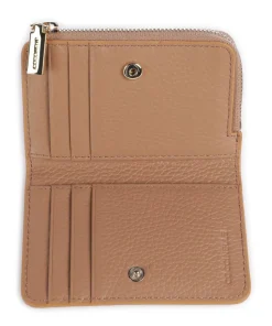 Metallic Soft Geldbörse genarbtes Leder hellbraun