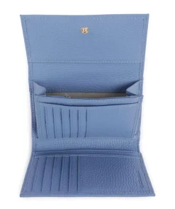 Metallic Soft Geldbörse genarbtes Leder blau