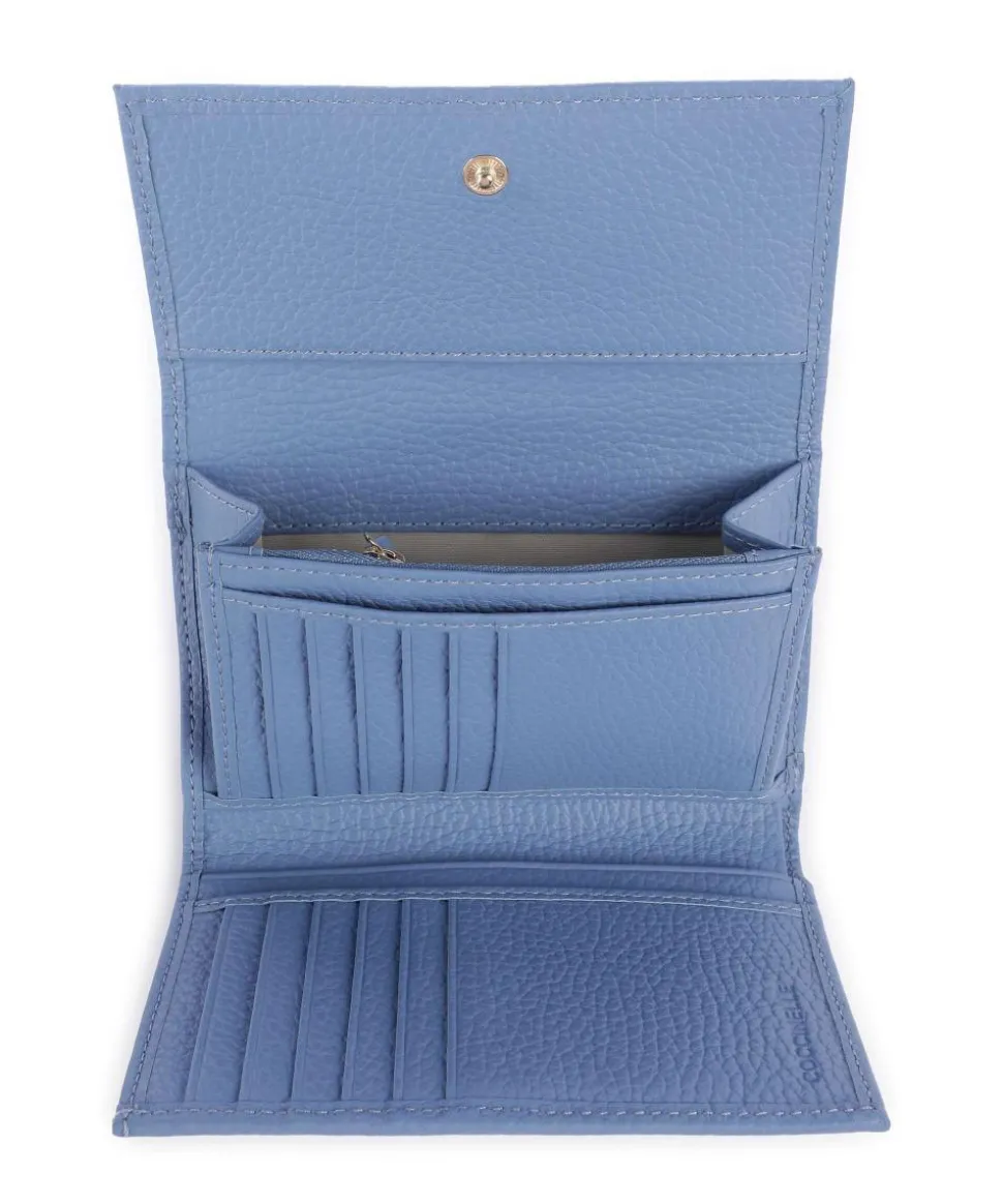 Metallic Soft Geldbörse genarbtes Leder blau