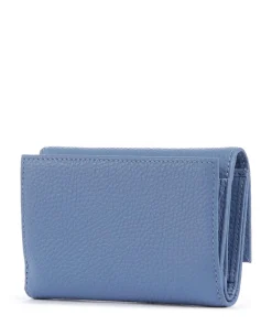 Metallic Soft Geldbörse genarbtes Leder blau