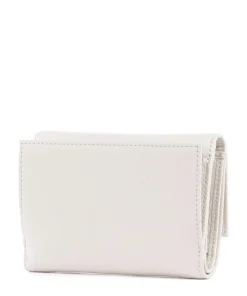 Metallic Soft Geldbörse genarbtes Leder weiß