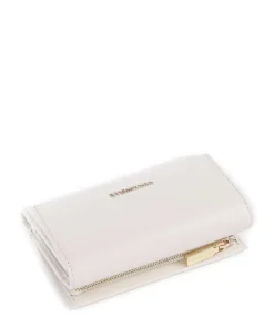 Metallic Soft Geldbörse genarbtes Leder weiß