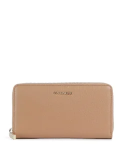 Metallic Soft Geldbörse genarbtes Leder hellbraun