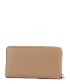 Metallic Soft Geldbörse genarbtes Leder hellbraun