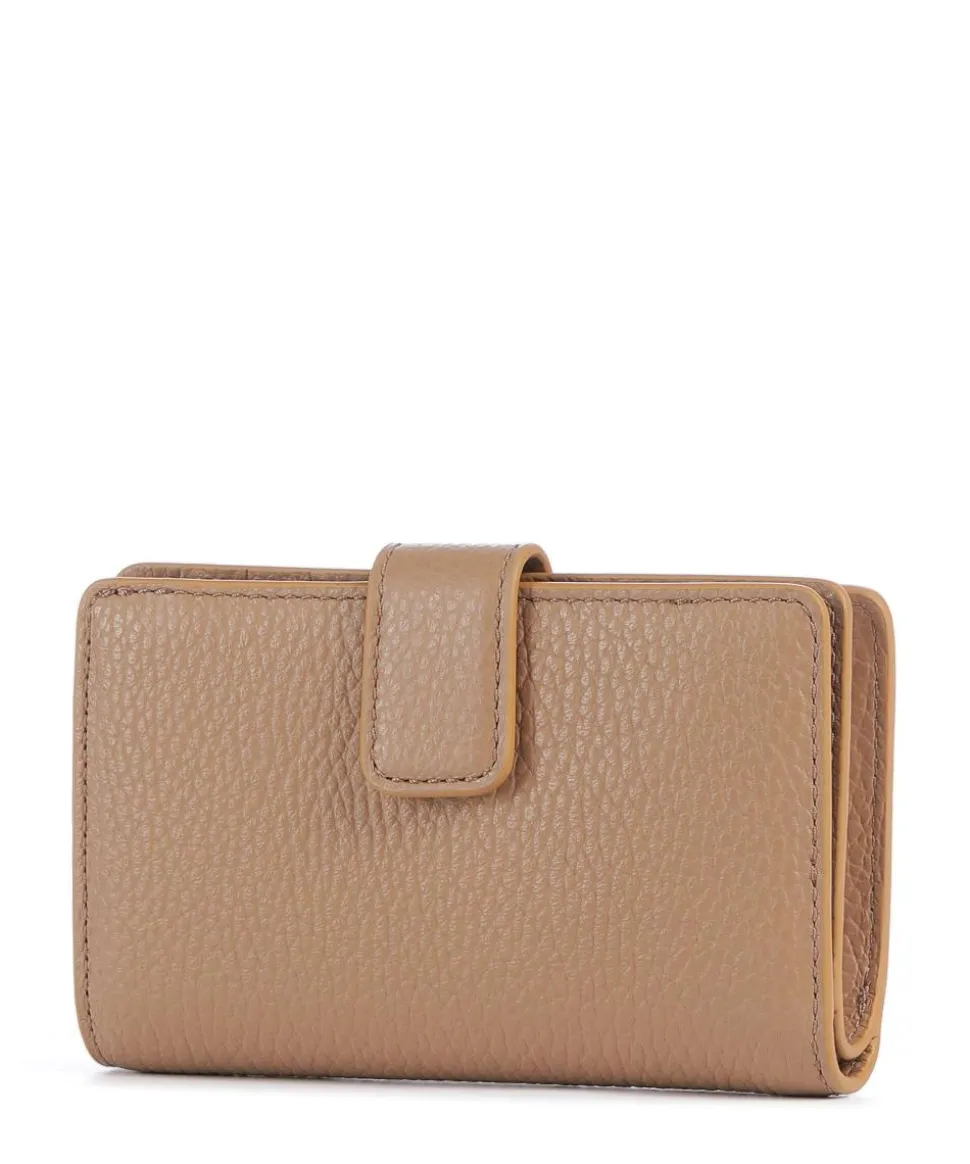 Metallic Soft Geldbörse genarbtes Rindsleder hellbraun