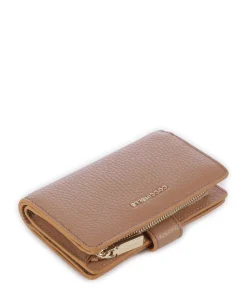 Metallic Soft Geldbörse genarbtes Rindsleder hellbraun