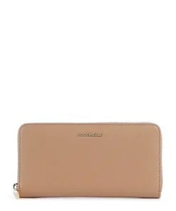 Metallic Soft Geldbörse genarbtes Leder hellbraun