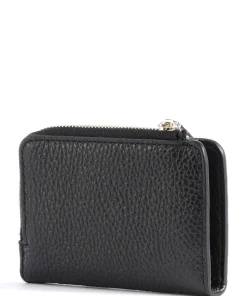 Metallic Soft Geldbörse genarbtes Leder schwarz