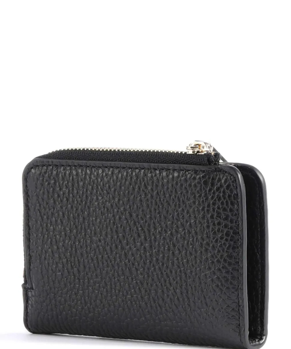 Metallic Soft Geldbörse genarbtes Leder schwarz