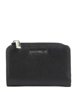 Metallic Soft RFID Geldbörse genarbtes Rindsleder schwarz