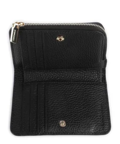 Metallic Soft RFID Geldbörse genarbtes Rindsleder schwarz