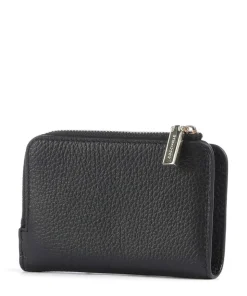 Metallic Soft RFID Geldbörse genarbtes Rindsleder schwarz