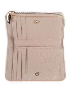 Metallic Soft RFID Geldbörse genarbtes Rindsleder beige