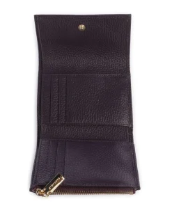 Metallic Soft RFID Geldbörse genarbtes Rindsleder pflaume