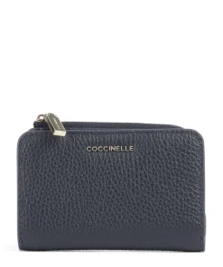 Metallic Soft RFID Geldbörse genarbtes Rindsleder dunkelblau