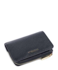 Metallic Soft RFID Geldbörse genarbtes Rindsleder dunkelblau