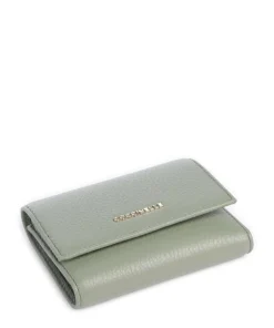 Metallic Soft RFID Geldbörse genarbtes Rindsleder graugrün