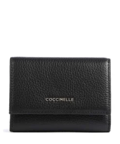 Metallic Soft RFID Geldbörse genarbtes Rindsleder schwarz