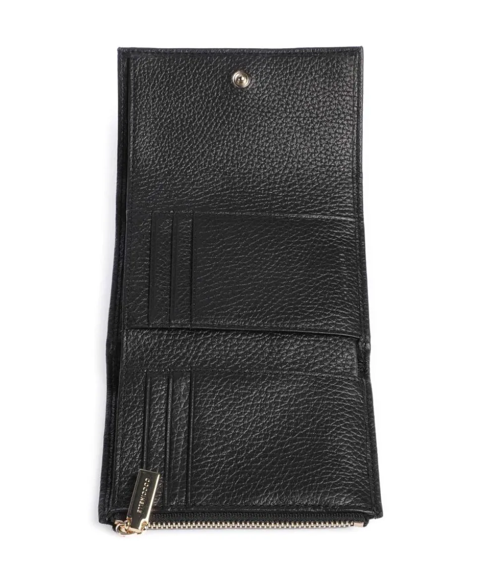 Metallic Soft RFID Geldbörse genarbtes Rindsleder schwarz