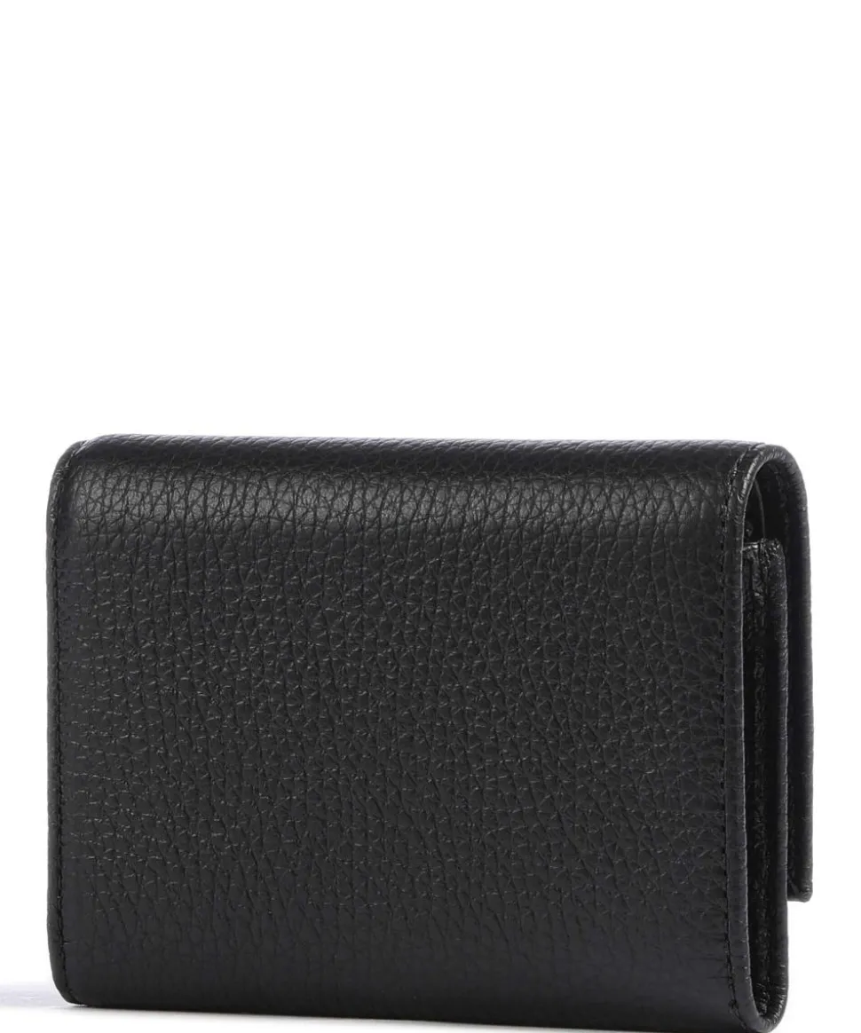 Metallic Soft RFID Geldbörse genarbtes Rindsleder schwarz