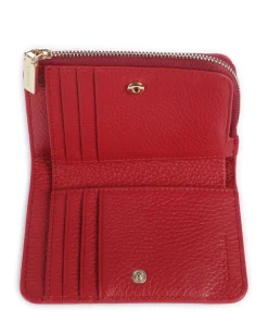 Metallic Soft RFID Geldbörse genarbtes Rindsleder dunkelrot