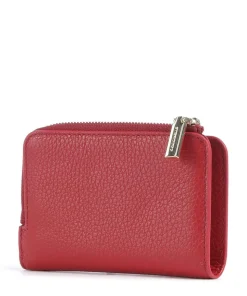 Metallic Soft RFID Geldbörse genarbtes Rindsleder dunkelrot