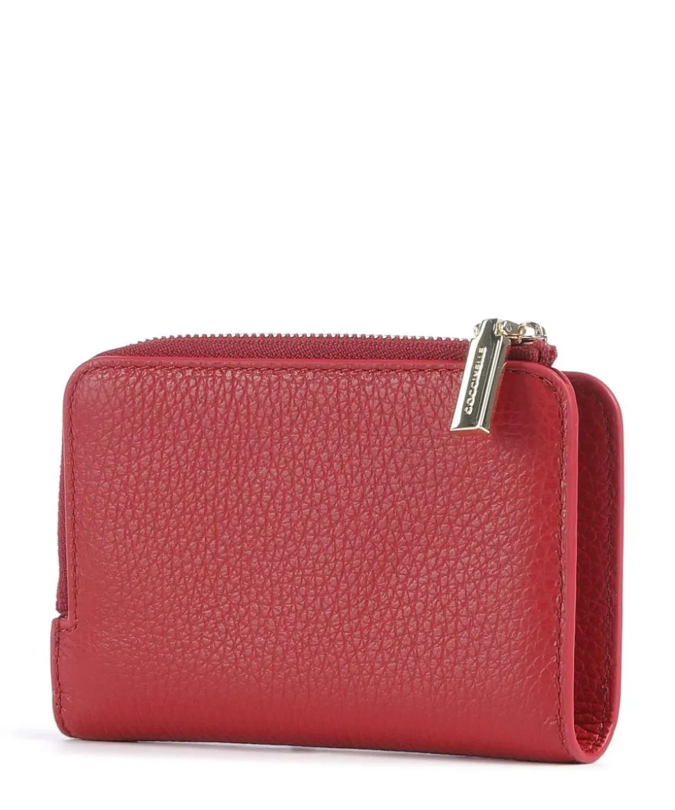 Metallic Soft RFID Geldbörse genarbtes Rindsleder dunkelrot