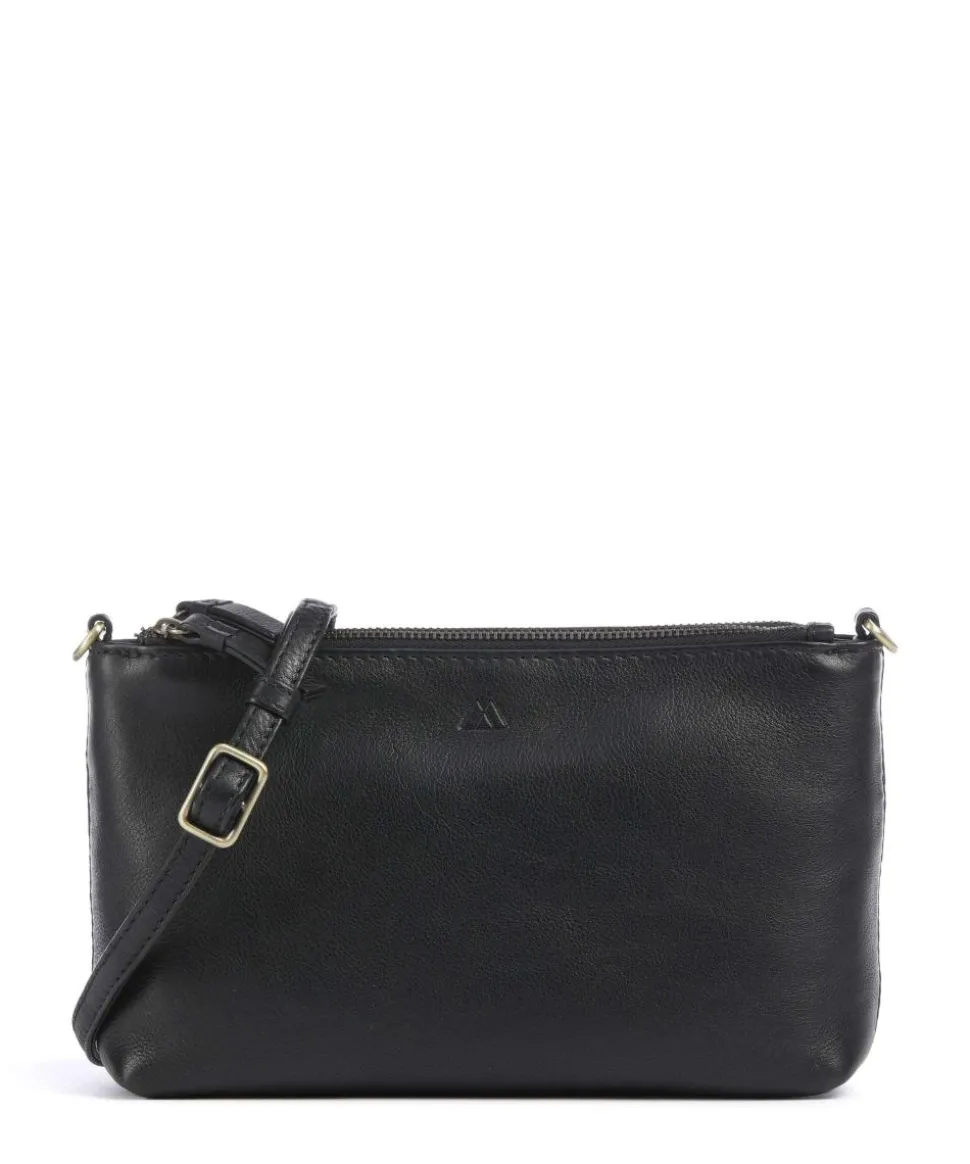 Mikala Umhängetasche genarbtes Rindsleder schwarz