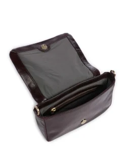 Mila Icon Crinkle Umhängetasche fein genarbtes Rindsleder bordeaux