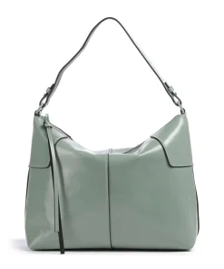 Mila Lack Distressed M Beuteltasche Rindsleder graugrün