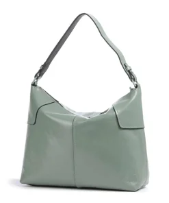 Mila Lack Distressed M Beuteltasche Rindsleder graugrün