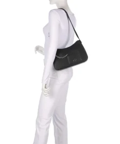 Mila M Schultertasche Lederimitat schwarz