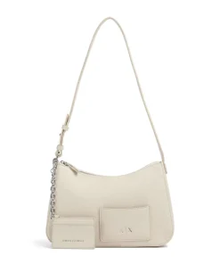 Mila M Schultertasche Lederimitat creme