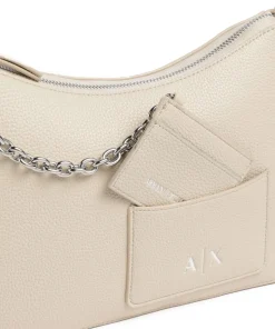 Mila M Schultertasche Lederimitat creme