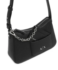 Mila Mini Schultertasche Lederimitat schwarz