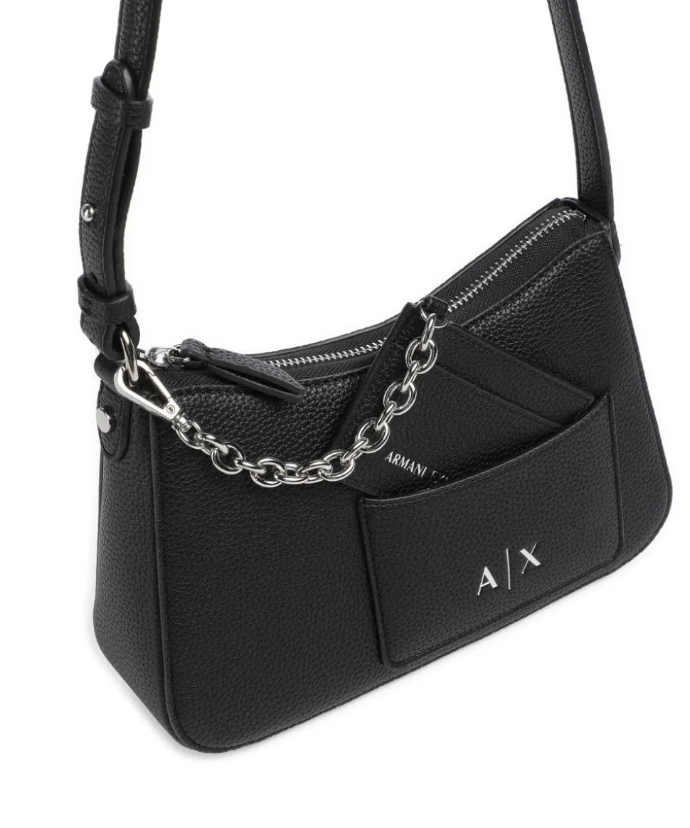 Mila Mini Schultertasche Lederimitat schwarz