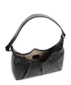 Mila Schultertasche Lederimitat schwarz