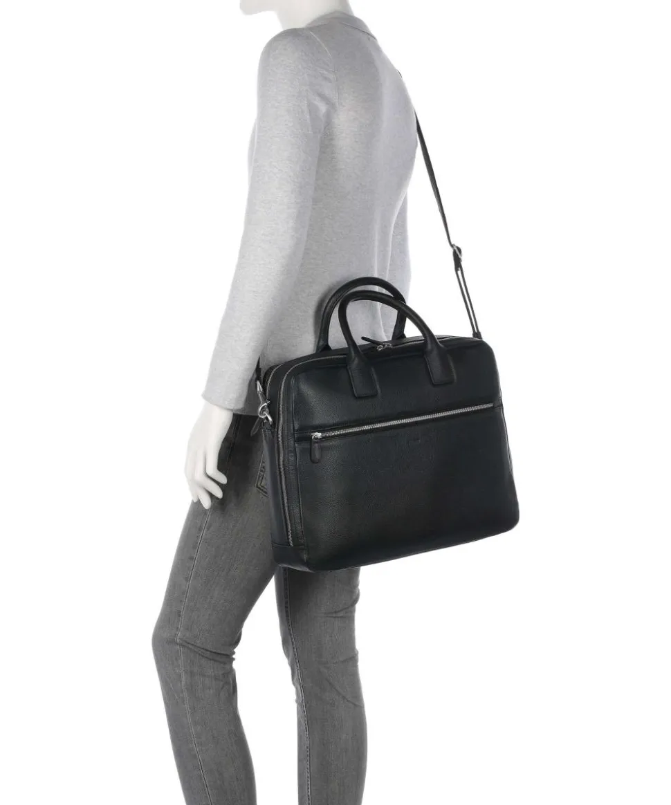 Milano Aktentasche 15″ genarbtes Rindsleder schwarz