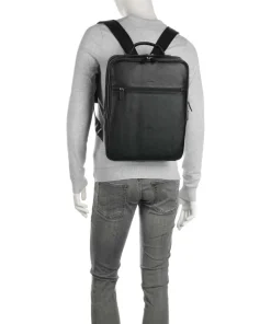Milano Laptop-Rucksack 16″ genarbtes Rindsleder schwarz