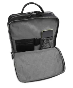 Milano Laptop-Rucksack 16″ genarbtes Rindsleder schwarz