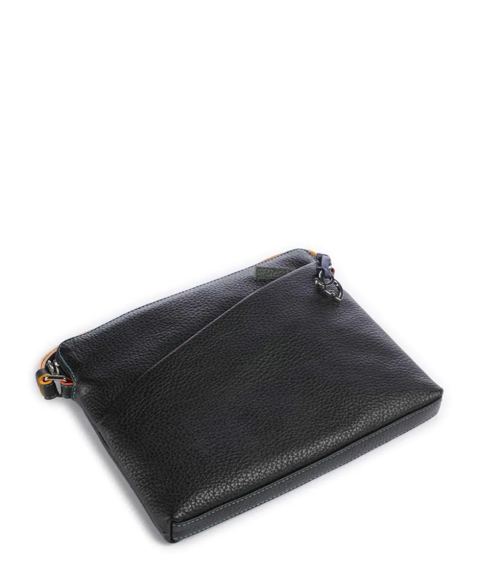 Milano Umhängetasche genarbtes Leder schwarz